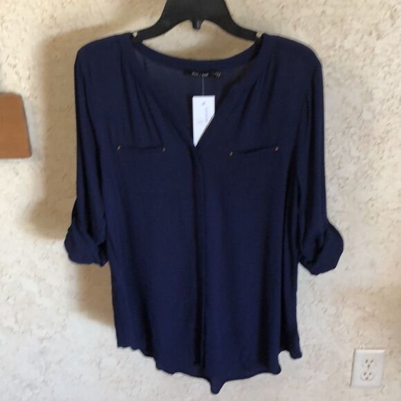 NWT Doe & Rae Blue Blouse - Picture 10 of 11